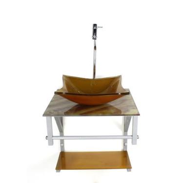 Imagem de Gabinete de vidro 40cm cuba quadrada ac slim cores variadas - Ekasa, M