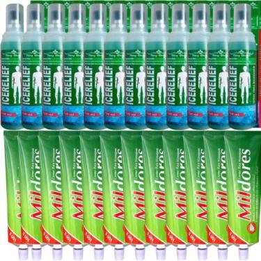 Imagem de Revenda Atacado 12 Spray Para Massagem Icerelief + 12 Pomada Massagead