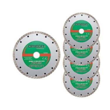 Imagem de 5 Pcs Disco Diamantado 7 Pol 180x22,23mm Esmerilhadeira - OMEGA, Turbo