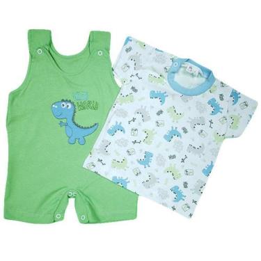 Imagem de Jardineira Fofa Enxoval Menino Menina Kit 2 Pç Roupa De Bebê - Koala B