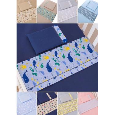 Imagem de jogo lençol com 03 peças 100% algodão chiqueirinho bebe micropercal po