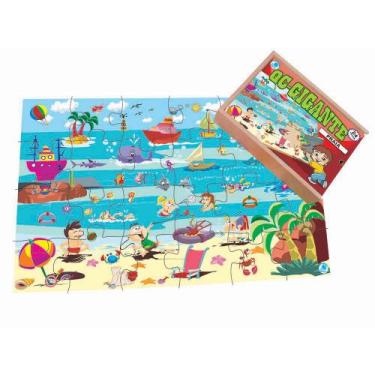 Imagem de Quebra-Cabeça Infantil Gigante Praia - 12 peças - Simque