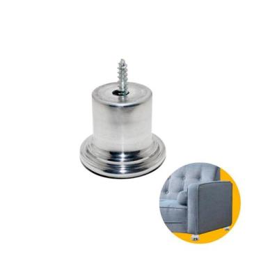 Imagem de Pé Alumínio 5 Cm Para Sofá, Camas - Bigfer, Alumínio, Alumínio
