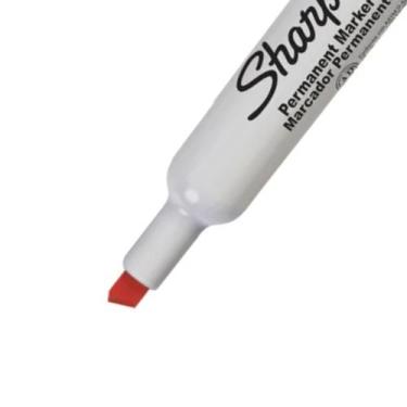Imagem de Kit 3 Pincel Marcador Permanente Tank Sharpie Pontachanfrada, Vermelho