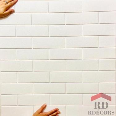 Imagem de Papel De Parede Em 3d Auto Adesivo Tijolo Branco 27 Painéis - Rdecors