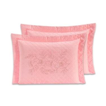 Imagem de Kit 2 Porta Travesseiros 70cmx50cm Matelado E Bordado - Bem Me Quer En