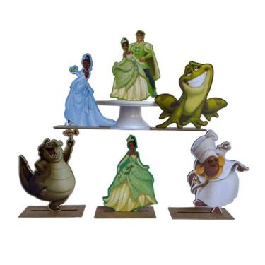 Imagem de Kit Display de Mesa 6 Peças Para Festa Princesa Tiana MDF - Juju Brasi
