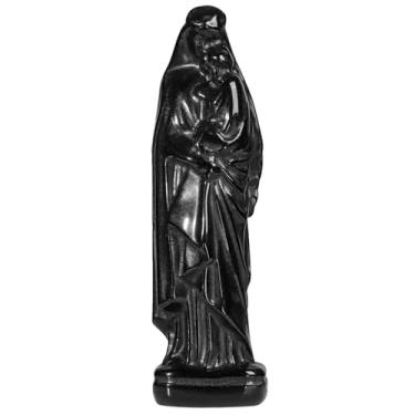 Imagem de SUNYIK Figura de Madona e Criança Obsidiana Preta Esculpida à Mão, Pedra Virgem Maria Segurando Bebê Jesus Estátua Católica Cristã Religiosa para Igreja Decoração de Escritório em Casa