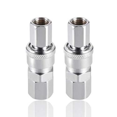 Imagem de SF20 + PF20 Ferramenta pneumática lavadora de pressão fêmea acoplador de alto fluxo plugue G1/4 conexão rápida conjunto com 2