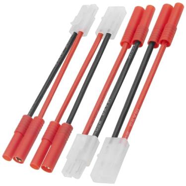 Imagem de 2Pairs Vgoohobby Plugs Compatible with Large Tamiya Style to HXT 4.0mm Banana Plugs Male Female Connectors Adapter with 14AWG 10CM Wire for RC FPV Drone Car Truck Battery Charger ESC