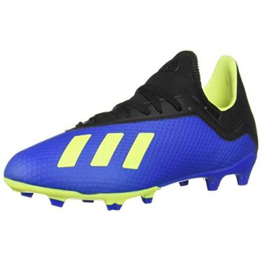 Imagem de Adidas Tênis de futebol unissex infantil X 18,3 Fg, Azul futebol/amarelo solar/preto central, 15