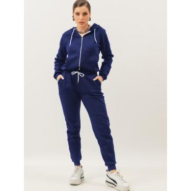 Imagem de Conjunto de moletom Blusa Calça Agasalho Touca Abrigo de Frio - Gisele