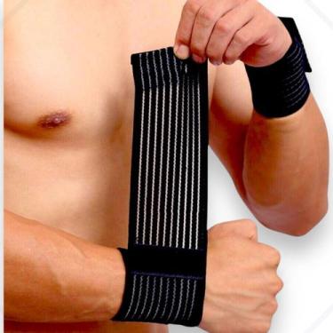 Imagem de Kit Faixa Elastica de Compressão Atadura Munhequeira Jingba - DM.ECOM