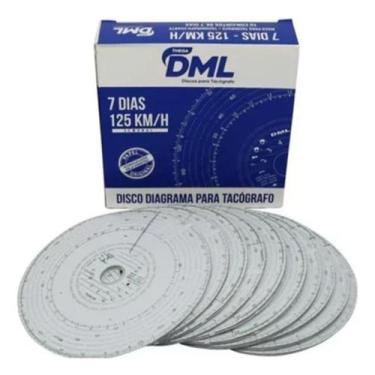 Imagem de Disco Tacógrafo Semanal 7 dias DML 125km/h - Caixa com 10un
