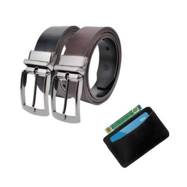 Imagem de Kit Presente de Natal Barato Cinto Masculino e Porta Cartão - RIJEERO,