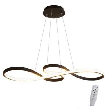Imagem de Lustre Led Pendente Luminária Arco Infinito Moderno Bivolt 45w Preto B