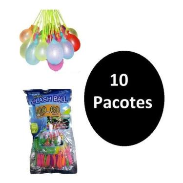 Imagem de 10 Pacotes Bexigas Balão P/ Encher De Água C/100 Splash Ball - Lynx