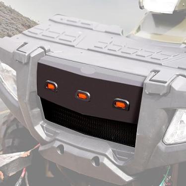 Imagem de A & UTV PRO Para-choque de painel frontal para Polaris Sportsman 400 450 500 600 700 800 X2 2005-2010, acessórios de placa de cobertura do para-choque dianteiro, substituição OEM # 5435357-070, preto, sem LEDs