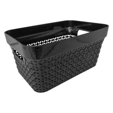 Imagem de Caixa Organizadora Plástico Tamanho G Preta 12,5x27,3x18,3cm Ref.CXOR0