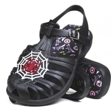 Imagem de Sandália Masculina Infantil Estrelinha Aranha, Preto, 18