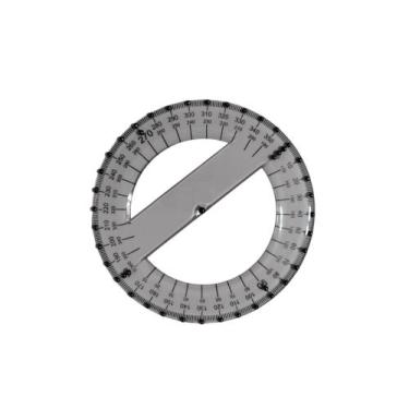 Imagem de Transferidor Braille Tátil Adaptado Baixa Visão 360 Graus - InclusivaD