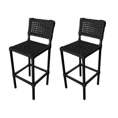 Imagem de Kit 2 Banquetas França Aluminio com Corda Naútica Preta  - ATHENAS, PR