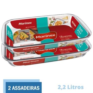 Imagem de 2 Assadeiras Travessas Vidro 2,2L Retangular Nadir Marinex - NADIR FIG