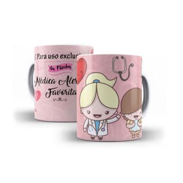 Imagem de Xícara Branca Porcelana Profissão Medicina Alergista 325ml + Caixinha 