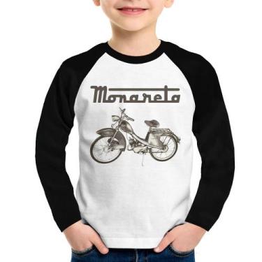 Imagem de Camiseta Raglan Infantil Ciclomotor Monareta Manga Longa - Foca na Mod