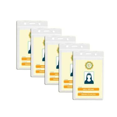 Imagem de Crachá identificador PVC sem presilha 100x70mm Kit 5 - Redomma