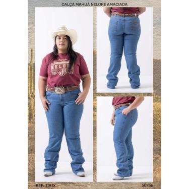 Imagem de Calça Jeans Nelore Country Feminina Mahua Plus, Amaciada, 56