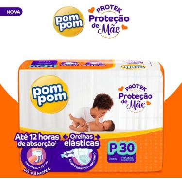 Imagem de FRALDA POMPOM PROTEK PROTEÇÃO DE MÃE JUMBO P 30 unidades
