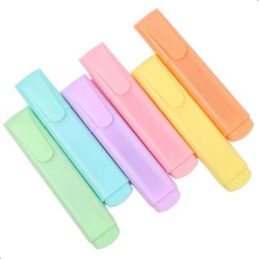 Imagem de Kit Canetas Marca Texto Escolar 6 Unidades Cores Tom Pastel - KNIMP