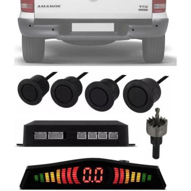 Imagem de Sensor Ré 4 Sensores Estacionamento LED Preto E-Tech