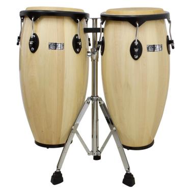Imagem de Par De Congas 11 E 12 Natural Com Suporte New York [F097]