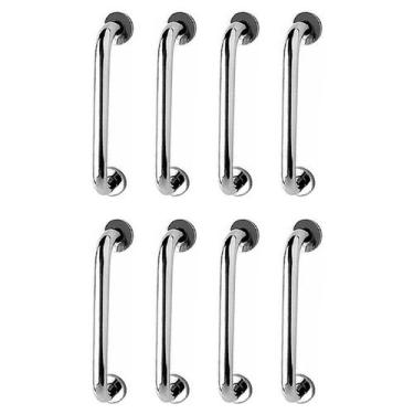 Imagem de Barra de Apoio 40cm Alça Inox Kit 8 Unidades Idoso Cadeirante Deficien