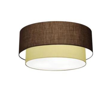 Imagem de Plafon Duplo Cilíndrico Vivare Md-3017 Cúpula em Tecido 50x40cm - Bivo