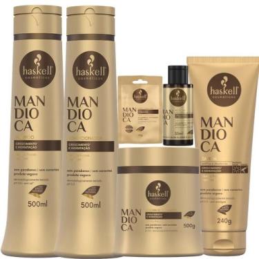 Imagem de Kit Mandioca Haskell 6 Produtos Cabelos Opacos e Ressecados