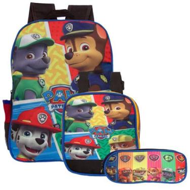 Imagem de Kit Mochila Infantil Menino Costas Tam G Patrulha Canina - TOYS 2U