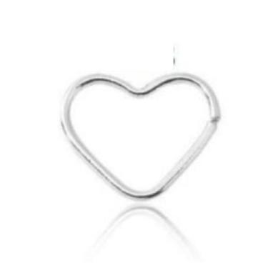 Imagem de Piercing Coração Helix  Daith  Prata 925 (legítima)  Liso 8mm - MPJoia