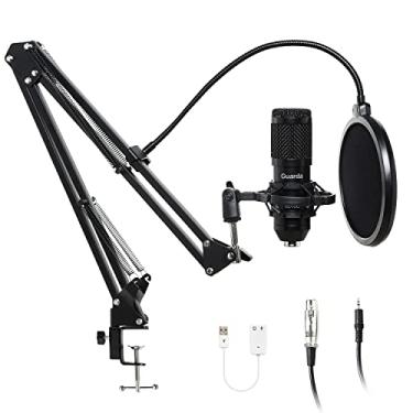 Imagem de Kit de microfone condensador de estúdio USB para computador e PC com braço ajustável e suporte de choque para PC, gravação de computador, podcasting, YouTube, karaokê, jogos, streaming, ensino, Guarda GD100