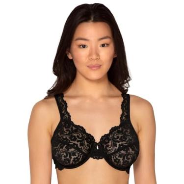 Imagem de Smart & Sexy Sutiã feminino de renda sem forro com aro, disponível em pacotes individuais e 2 unidades, Hue preto, 44DD