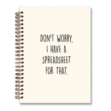 Imagem de foedor Caderno espiral universitário de capa dura divertido para notas de trabalho, eu tenho uma planilha para isso, cadernos de planilha, diário para mulheres, livro contábil