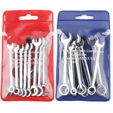 Imagem de Bestgle Conjunto de 20 peças de mini chaves inglesas SAE métricas, chave de ignição combinada, ponta de caixa aberta, 4-11 mm, 5/81.3 cm-7/40.6 cm, conjunto de chaves pequenas para montagem de móveis