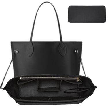 Imagem de OAikor Organizador de bolsa com base modeladora, bolsa organizadora de feltro com zíper compatível com Neverfull PM, C.oach City 30 e mais, preto/M