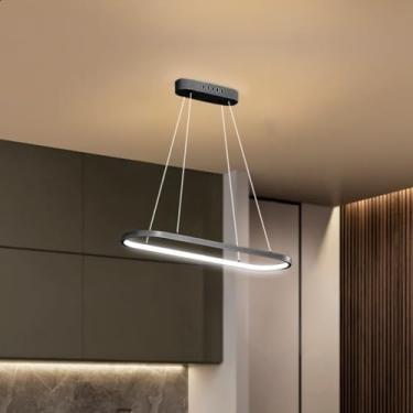 Imagem de Luminária de Teto Pendente Lustre LED Fundamentum Istambul com Controle Luz Fria Neutra Quente Bivolt 110V 220V (Preto)