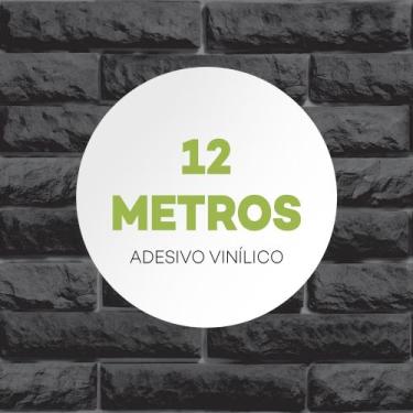 Imagem de Papel De Parede Adesivo Tijolos Rústico Pretos - Criptonita, 12M