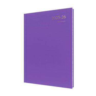 Imagem de Collins Agenda "Essentials" de 12 meses de meio/ano acadêmico, julho de 2025 a julho de 2026, diário de compromissos dia-a-página, capa dura A4, roxo