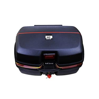 Imagem de Mala de viagem para motocicleta, 52 L, trinco seguro, preto, porta-malas de motocicleta com cadeado, caixa superior de scooter, durável, bagagem, 55 x 42 x 32 cm, capa superior para motocicleta (54 L)