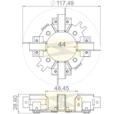 Imagem de Porta escova do motor de partida a UNIFAP UF-1.105/4